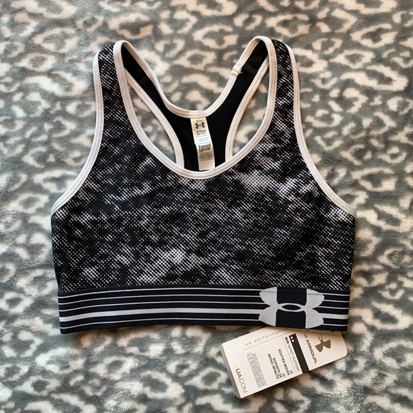 Under Armour UA HeatGear Mid Impact Sports Bra XS - Picture 3 of 12